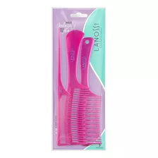 Conjunto 3 Pentes De Cabelo Escova Essencial - Lanossi Cor Rosa-chiclete