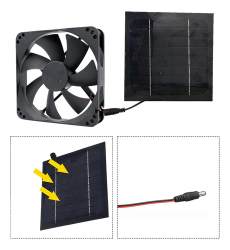 Ventilador De Escape Con Panel De Energa Solar, Mini A Foto 6