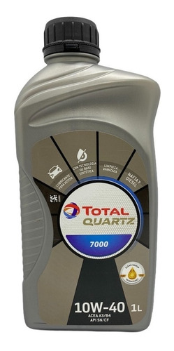 Aceite Para Motor Total Semi-sintético Quartz 7000 10w-40 X 1l