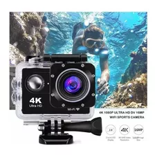 Cámara De Acción Deportiva 4k Para Excursiones De Pesca Y Aventura, Color Negro