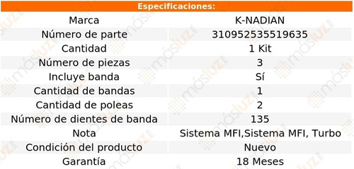 Kit Distribucion Banda Mazda Protege L4 2.0l 01-03 K-nadian Foto 3