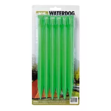 Set X 6 Estacas Waterdog 30 Cm Pvc Fluorescentes Carpa Color Verde
