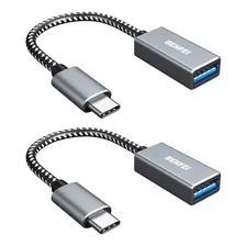 Cable Adaptador Usb-c A Usb 3.0 | 2 Piezas / Gris Trenzado