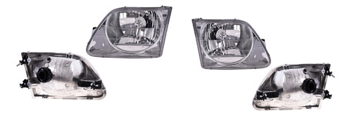 Juego Faros Y Cuartos F150 F- 150 1997 1998 1999 2000 Depo Foto 2