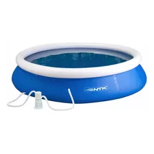 Piscina Nautika 2600l + Filtro 1.130 L/hora 110v Cor Azul, Borda Branca