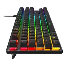 Teclado Gamer Hyperx Alloy Origins Core Qwerty Aqua Inglés Us Color Negro Con Luz Rgb