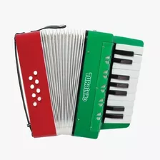 Acordeon Infantil 8 Baixos Turbinho Verde E Vermelha