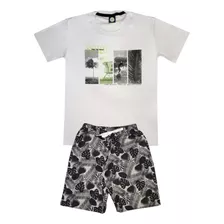 Conjunto Verão Juvenil Masculino Roupa Menino Tam 10 Ao 16