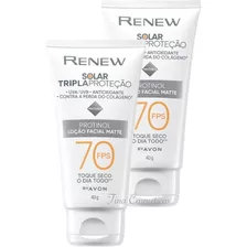 Protetor Solar Facial Renew Fps70 40g Avon - 2 Unidades