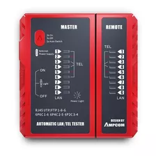 Probador De Cables De Red Ampcom Lan Tester Rj45 Herramienta