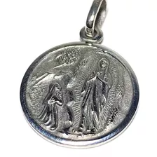 Medalla Plata 925 Virgen De Lourdes Diametro 18 Mm