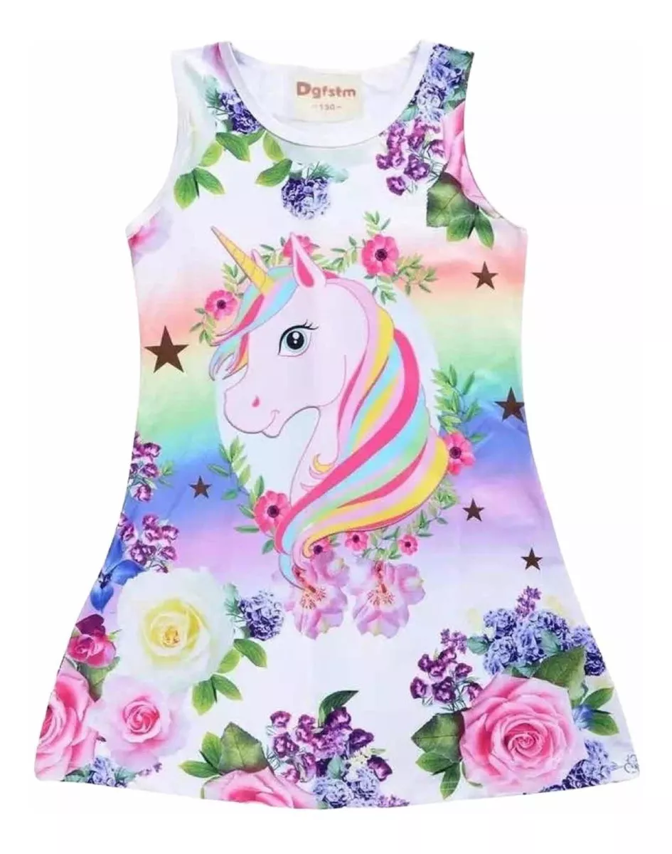 Vestido Importado Unicornio Para Niñitas Marca Ling Qishizu