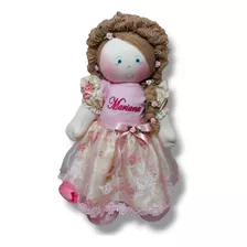 Boneca De Pano Personalizada Com Nome Brinquedo Menina 30 Cm