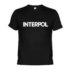 Camiseta Baby Look Preto Algodão Escrito Interpol Ref 384