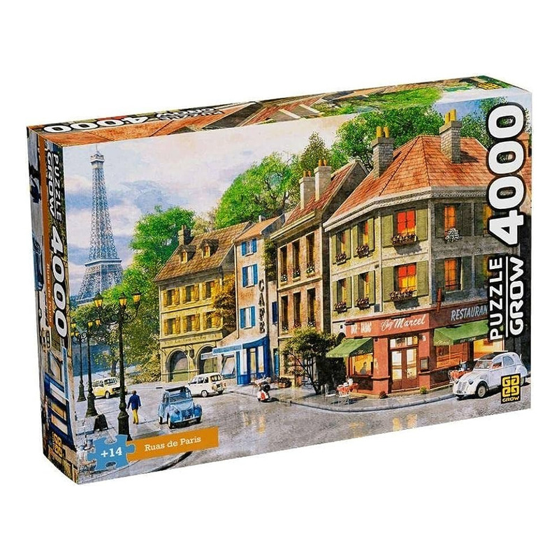 Quebra Cabeça Puzzle 4000 Peças Ruas de Paris 4102 GROW Jogo de Mesa  Educativo Didático Coleção Encaixe Adulto Família ANTI STRESS Diversão  Decoração - Patota Brinquedos