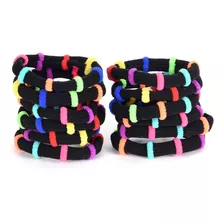 Set 50 Colet Accesorio Para Cabello Multicolor 2,5cm Color Negro