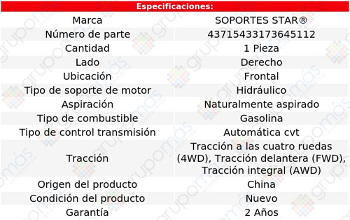 Soporte Motor Del Der S Star Nissan Murano V6 3.5l 15 A 19 Foto 2