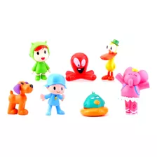 Kit 7 Bonecos Pocoyo Miniaturas 8cm Pvc Infantil Desenho