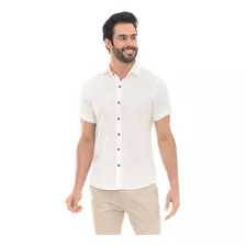 Camisa Social Masculina Shirt Slim Linho Premium Básica