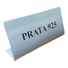 Placa De Metal Aço Grd Prata 925