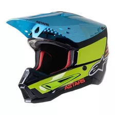 Capacete Motocross Trilha Alpinestars Sm5 Speed Resistente Cor Azul - Amarelo Tamanho Do Capacete 60