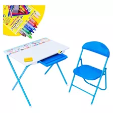 Escritorio Para Niño-niña Plegable Kinder Tablero Con Cajón