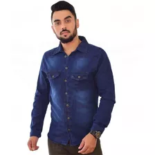 Camisa Jeans Masculina Social Manga Longa Preço Atacado