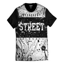 Camisa Camiseta Street Wear Di Nuevo Represent Preta Branca