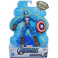 Boneco Capitão América Bend And Flex Marvel - Hasbro