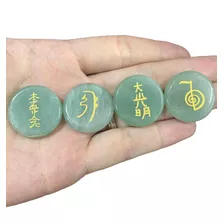 Set 4 Piedras Cristal Grabados Símbolos De Reiki 