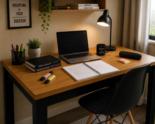 Mesa Compacta Moderna Para Área De Trabalho/ Sala De Jantar Mel