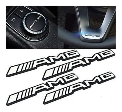 Emblema Amg Bocina Volante Mini 4piezas Kit Mercedes Benz Pc Foto 2