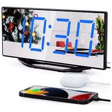 Reloj Despertador Digital Doble Con 2 Cargadores Usb Para Ad