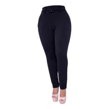 Calça Crepe Feminina Com Bolso E Cinto Embutido - Rc003