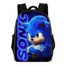 Mochila Escolar Sonic + Bolso Bandolera + Estuche (3 Pcs)