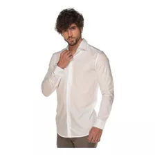 Camisa Social Manga Longa Slim Algodão Nobre Poá Casamento