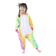 Pijama Unicornio Arcoiris Kigurumi 3-12 Años Enterizo Polar