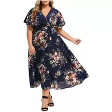 Vestido Estampado Para Mujer, Talla Grande