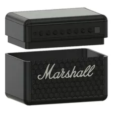 Porta Puas Caja De Guitarra Modelo Marshall Color Negro Tamaño Mediano