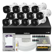 Kit Cftv 12 Cameras Full Hd Dvr Intelbras 3116 2tb Wd Purple