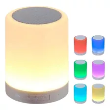 Bocina Bluetooth Y Lámpara De Mesa Led Recargable Touch 