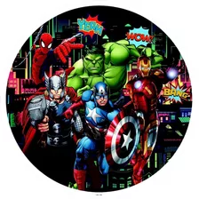 Painel Festa Redondo 3d Vingadores Avengers 1,50m