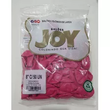 50 Balão Bexiga Joy N°8 - Cores (ler Descrição) Cor Rosa Fucsia