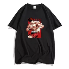 90s Vintage Baki Impreso Camiseta De Algodón De Manga Corta