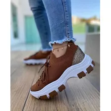 Tênis Meia Calce Fácil Feminino Chunky Sneaker Promoção