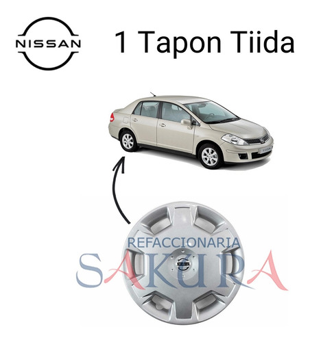 Tapon Rueda. 1 Pz Nissan Tiida 2009 15 PuLG. Original Foto 2