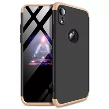 iPhone XR - Funda Case Carcasa Dorada + Lamina Vidrio /gkk