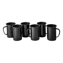 Juego De 6 Tarros Cerveceros De Peltre Negro 620 Ml Cinsa