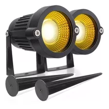 Kit 03 Espetos Jardim Luminária Spot Led Lâmpada Cob 7 Watts