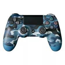 Control Gamepad Inalámbrico Njoytech Camuflado Azul Para Ps4